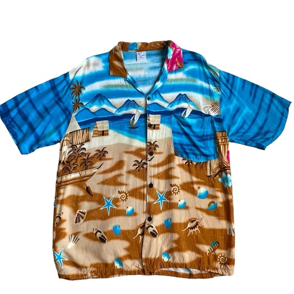 Island Style Hawaiian Shirt Men’s Size M Lightweight Beach Vacation Aloha - Picture 1 of 7